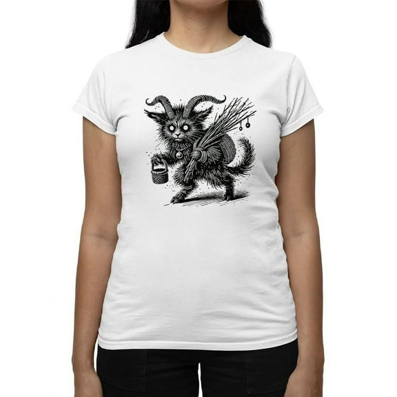 Krampus Cat Creepy Christmas Gift Women's T-shirt