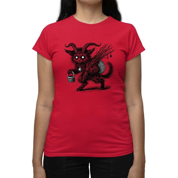 Krampus Cat Creepy Christmas Gift Women's T-shirt