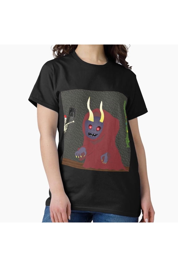 Krampus Christmas Dungeon, Creepy Holiday Horror Themed Art Design G28314 Unisex T-Shirt, Up to Size 5XL