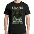 thumbnail image 1 of Krampus Christmas T-Shirt – Krampus Is Coming to Town Scary Holiday Graphic Tee, 1 of 5
