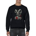 thumbnail image 1 of Krampus Coffee Horror Christmas Holiday Men's Sweatshirt, 1 of 4