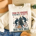 thumbnail image 1 of Krampus Deck These Halls Sweatshirt – From the Windows to the Walls Graphic Pullover, 1 of 5