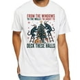 thumbnail image 1 of Krampus Deck These Halls T-Shirt – From the Windows to the Walls Graphic Christmas Tee, 1 of 5