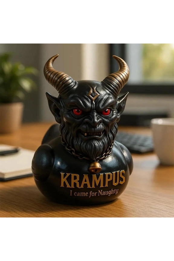 Krampus Duck Figurine, 1-Piece Resin Decorative Collectible for Halloween & Christmas, Desktop & Shelf Decor, 3.35x2.56x3.74 Inches