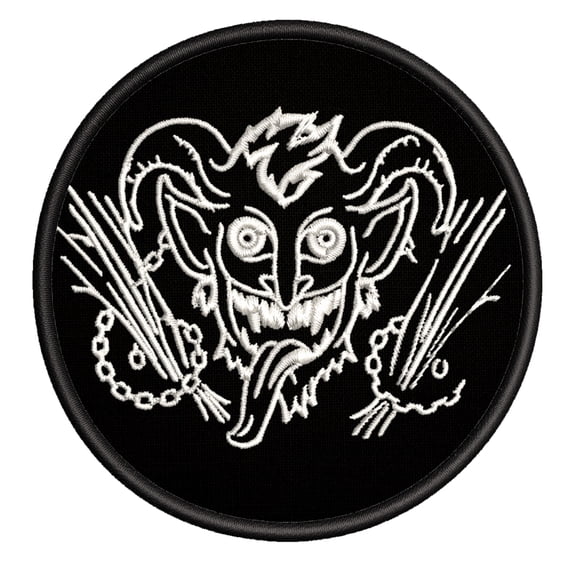 Krampus Embroidered DIY Iron on or Sew-on Decorative Patch Badge Emblem Appliques Holiday Stocking Christmas Series