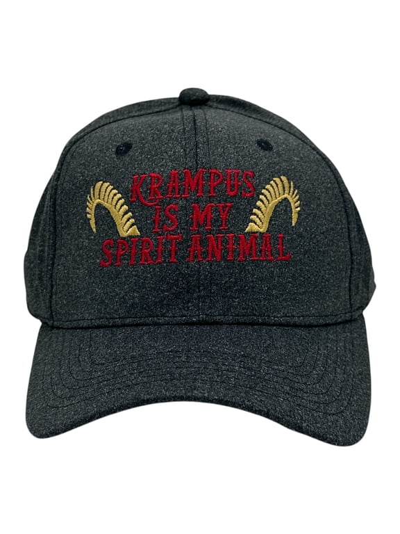 Krampus Is My Spirit Animal Hat Funny Sarcastic Christmas Graphic Novelty Cap