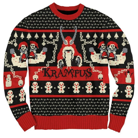 Officially Licensed Ripple Junction Krampus Knit Casual Sweater, Men's M