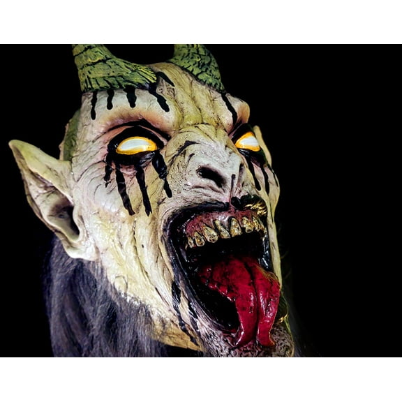 Krampus Krampusnacht Goat White Variant Lord Grimley's Manor Halloween Adult Unisex Latex Half Mask