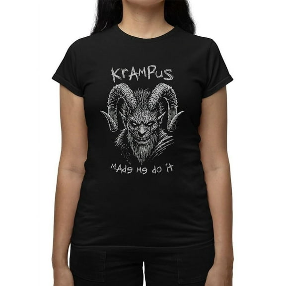 Krampus Made Me Do It Scary Christmas Women's T-shirt