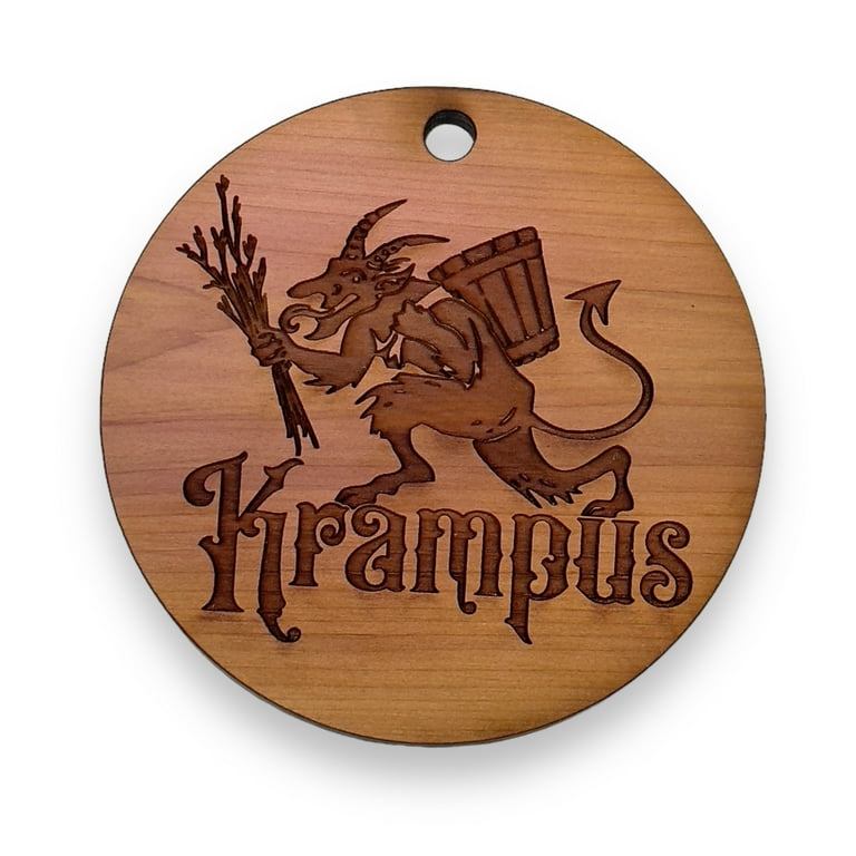 Krampus - Raw Cedar Ornament 3x3in Krampus - Raw Cedar Ornament 3x3in