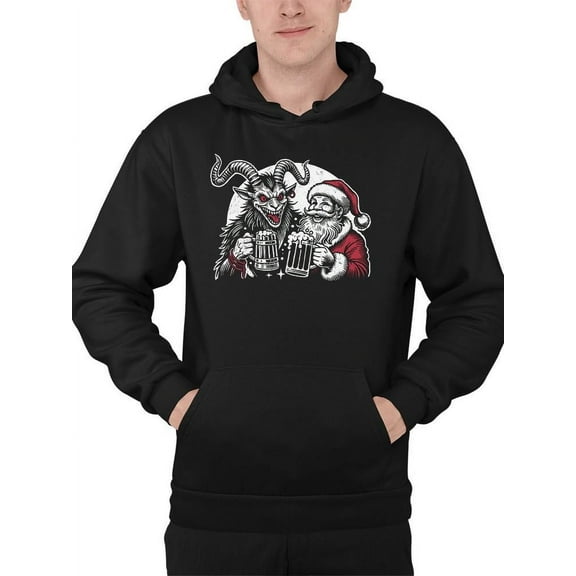 Krampus Santa Beer Naughty Christmas Men's Hoodie
