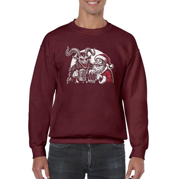 Krampus Santa Beer Naughty Christmas Men's Sweatshirt