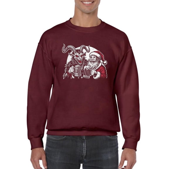 Krampus Santa Beer Naughty Christmas Men's Sweatshirt