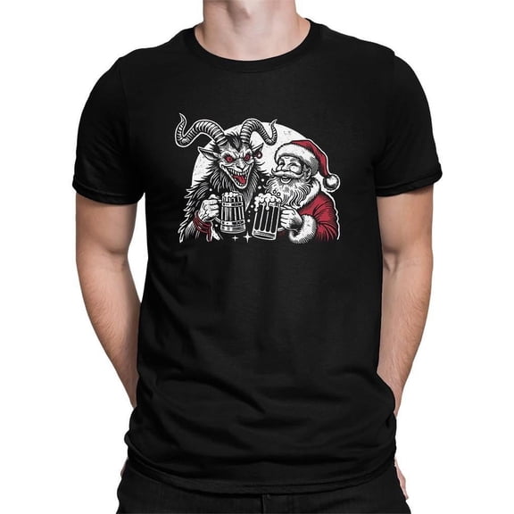 Krampus Santa Beer Naughty Christmas Men's Tshirt