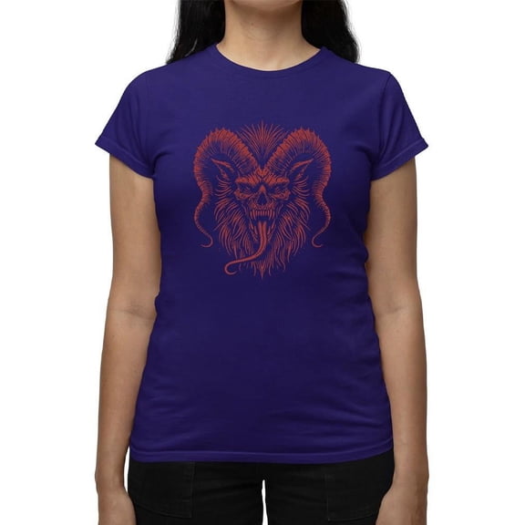 Krampus Skull Dark Christmas Women's T-shirt