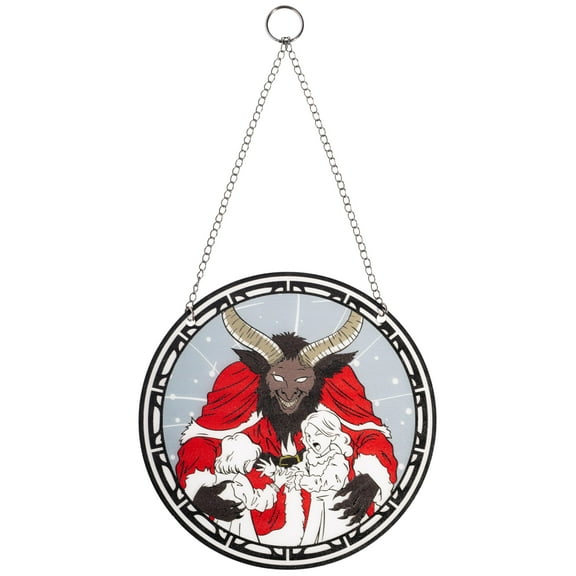 Krampus Suncatcher Monster Christmas Ornament Window Hanging Home Decor Gift - 6 Inch Round (Krampus 1)