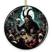 Krampus&rsquo;s Unholy Revelry Ornament, Dark Folklore Celebration and Spooky Decor