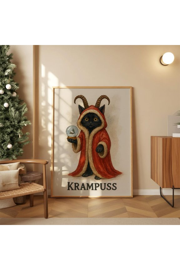 Krampuss Wall Poster, Creepyhome Decor, Wall Art, Poster, Unframed Poster Size 8x12