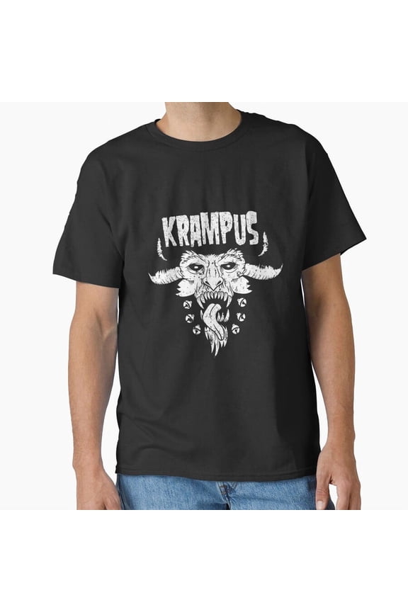 Krampzig, Funny Krampus and Danzig Punk Rock Holiday Mashup Parody G27579 Unisex T-Shirt, Up to Size 5XL