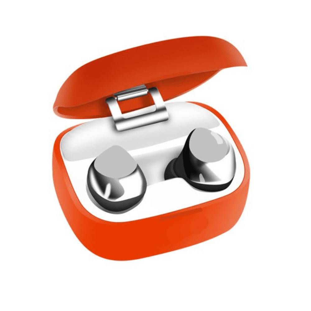 Krane & Bauer Wireless Bluetooth Noise-Canceling Earbuds, Earphones for iPhone & Android, Orange