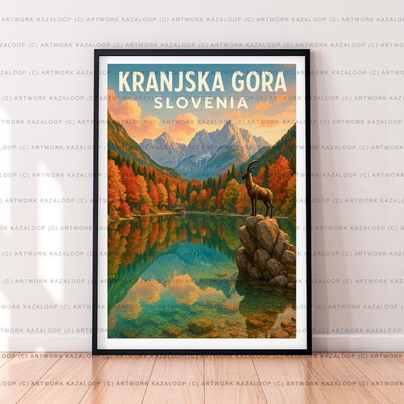 Kranjska Gora Slovenia Mountain Lake Poster, Alpine Wall Art Print Unframed Paper Print