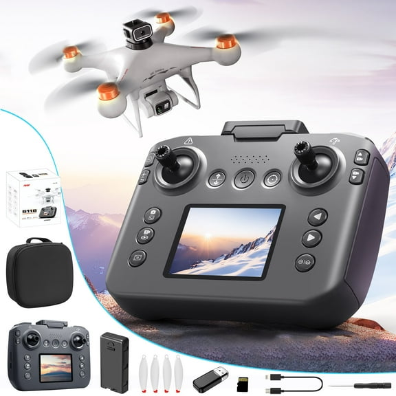 Kraoden 1080P HD Camera Drone with Brushless Motor, Remote Control Quadcopter for Kids & Adults, Altitude Hold, Obstacle Avoidance, Storage Card, LED Lights, 360° Flip
