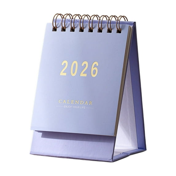 Kraoden 2026 Solid Color Small Desk Calendar, Compact Foldable Design, Sturdy Paper Construction, Full Year Monthly Planner, Ideal for Home and Office Desk Use
