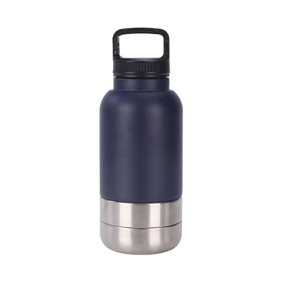 Kraoden 304 Stainless Steel Vacuum Insulated Pet Water Bottle with Detachable Bowls, Portable Dog Hydration Kettle for Outdoor Activities, Hiking, Camping, and Travel