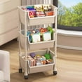 thumbnail image 1 of Kraoden 4 Tier Kitchen Storage Trolley, Versatile Organiser for Living Room, Bathroom, Snacks, Books, Toys, Easy-Move Casters, Sturdy & Easy to Clean, 1 of 6