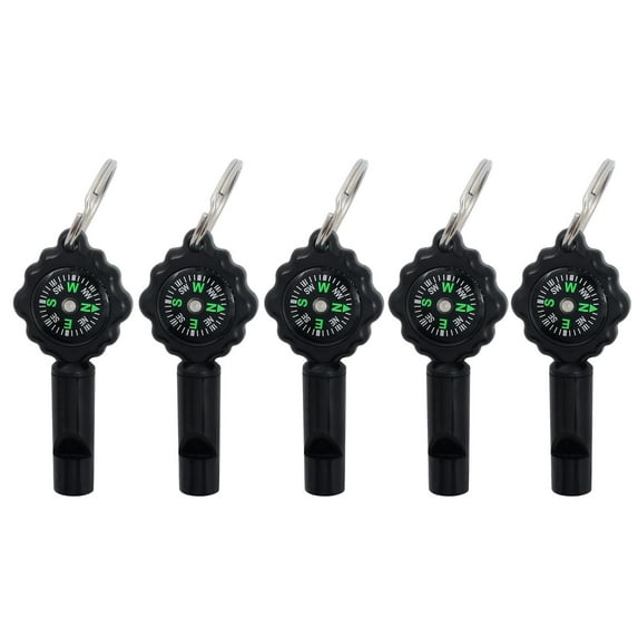 Kraoden 5 Pcs Outdoor Multifunctional Portable Whistle Built In High Precision Compass Suitable for Travel Outdoor Camping Outdoor Adventure