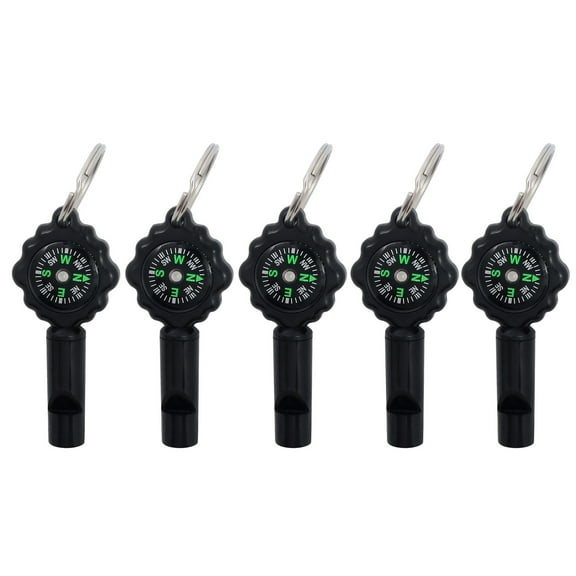 Kraoden 5 Pcs Outdoor Multifunctional Portable Whistle Built In High Precision Compass Suitable for Travel Outdoor Camping Outdoor Adventure