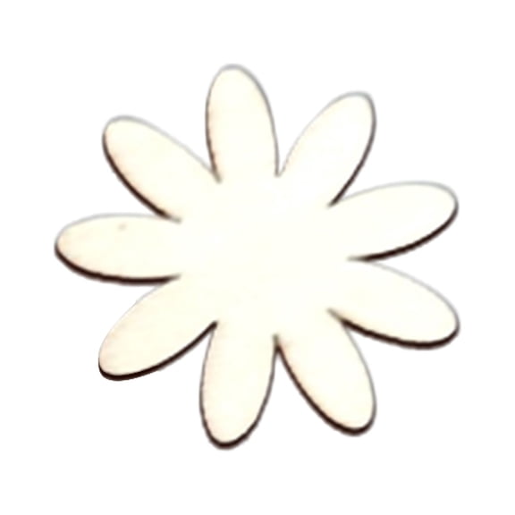 Kraoden 50 Pcs Wooden Flower Decals, DIY Craft Supplies for Kids, Unfinished Wooden Ornaments for Wedding, Home Decor, Holiday Decorations, and Party Crafts