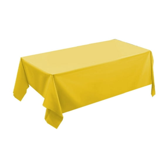 Kraoden 54x108in Plastic Tablecloths for Rectangle Tables Party Table Cloths Disposable for 6 to 8 Foot Tables Indoor or Outdoor Parties Birthdays Weddings Anniversary Buffet Table, Yellow