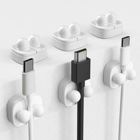 Kraoden 6 Desktop Cable Organizers, Cable Management Devices, Cable Clamps for Charging Wires, Mouse Cable Clamps, Tidy Up Your Workspace, Durable Plastic Cable Buckles