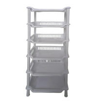 Kraoden 6 Tier Storage Rack, Multi-Layer Organizer for Living Room, Bedroom, Kitchen, and Office, Easy Assembly Plastic Shelving Unit for Home and Garage Storage Solutions