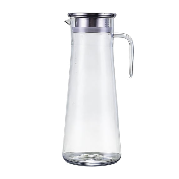 Kraoden Acrylic Cold Water Kettle with Stainless Steel Lid, Transparent Juices and Herbal Tea Pitcher, Modern Design for Home and Outdoor Use, Heat-Tolerant Multi-Size Options