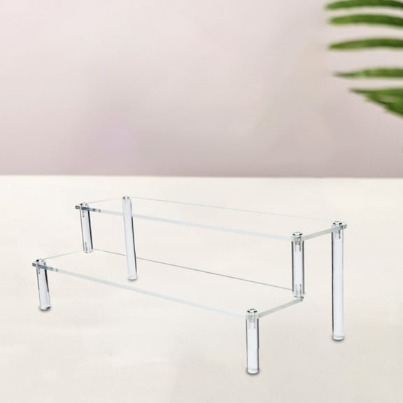 Kraoden Acrylic Display Racks, Multi-Tier Storage Stands for Jewelry, Perfume, Cosmetics, Durable Transparent Organizers for Home & Retail Use