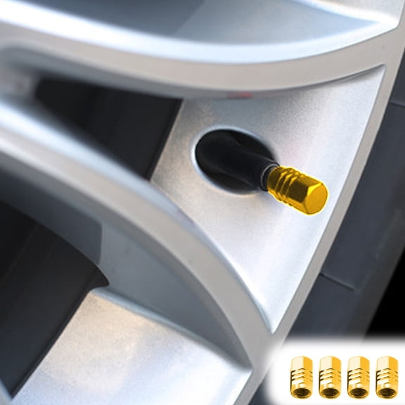 Kraoden Aluminum Alloy Car Tire Nozzle, Lightweight, High Strength, Corrosion Resistant Valve Cover for Enhanced Vehicle Performance and Driving Experience, Includes 4 Nozzles