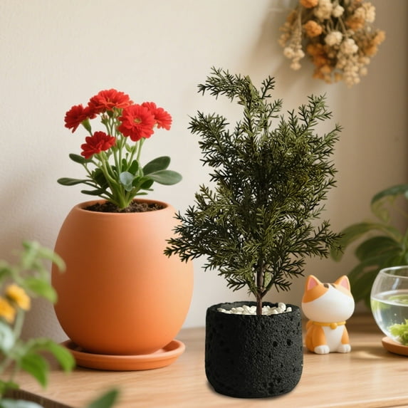 Kraoden Artificial Potted Plants, Decorative Small Faux Bonsai for Home & Office, No Maintenance Greenery, Perfect for Living Room & Desktop Decor