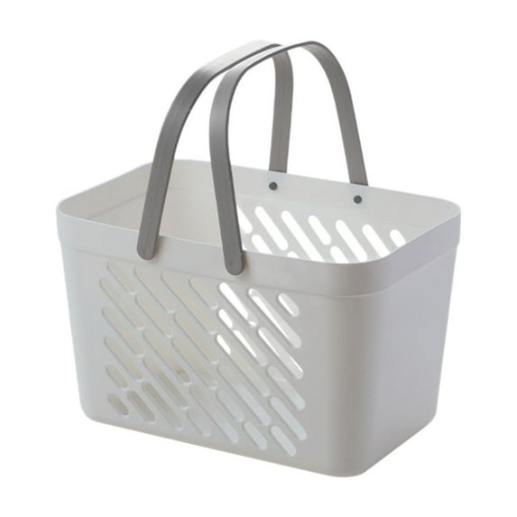 Kraoden Bath Storage Basket, Hand Hold Drainage Basket, Washing Basket for Toiletries, Bathroom Organizer, Multi-Purpose Bath Basket for Families