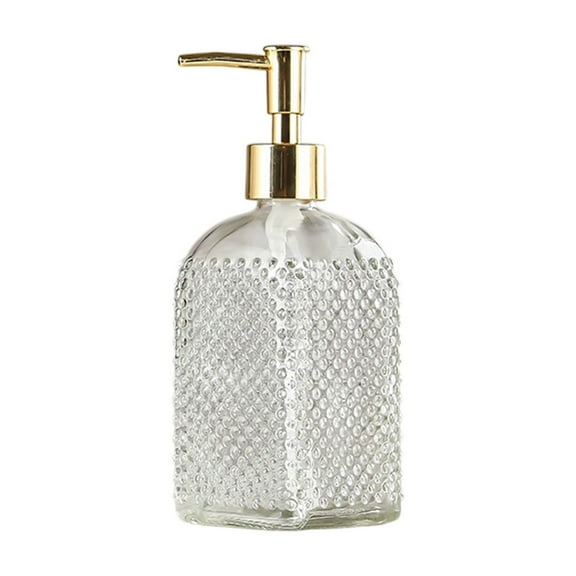 Kraoden Bathroom Glass Refill Bottle for Hand Soap, Lotion, Shampoo, Shower Gel, Convenient, Space-Saving Dispenser for Home, Kitchen, and Office Use, Reusable and Stylish