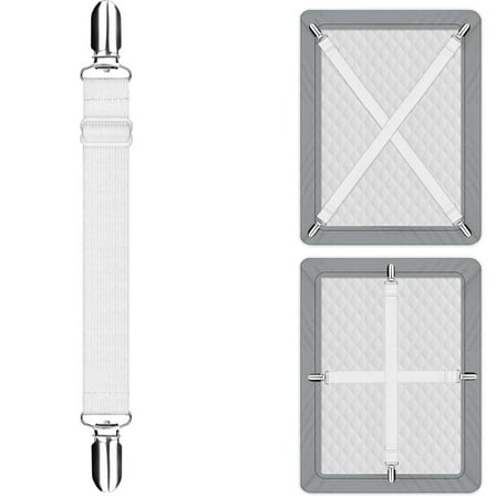 Kraoden Bed Sheet Clips Straps Sheet Corner Straps Holder Adjustable Mattress Clips, Elastic Bed Sheet Grippers Straps Suspender Fasteners Holder for Home