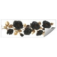 thumbnail image 1 of Kraoden Black Rose and Golden Leaf Wall Stickers, Removable Bathroom and Toilet Decor, PVC Vinyl Art for Walls, Tiles, and Glass, Easy Peel and Stick Design, 1 of 7
