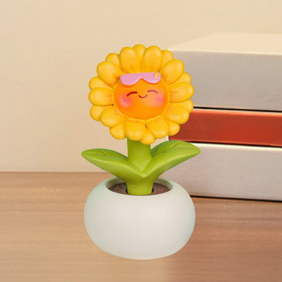 Kraoden Cactus Simulation Potted Plant Resin Craft, Cute Home Decor Gift, Car Ornament, Happy Kids Decor, Perfect for Christmas and Winter Photography