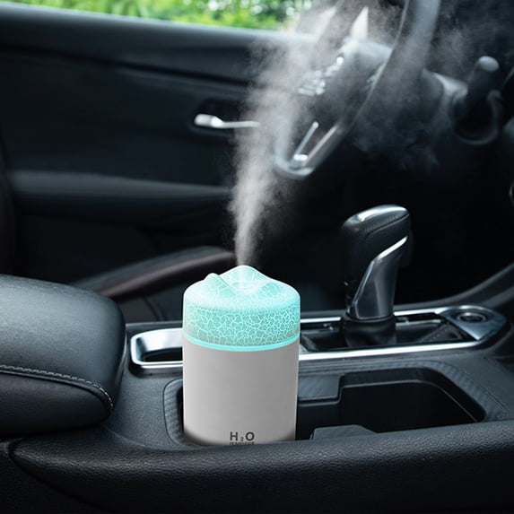 Kraoden Car Humidifier Mini Aromatherapy Purifier, Portable USB Humidifier with Intelligent Auto Start, Night Lights, 300ml Water Tank, TYPE-C Power Supply for Vehicles and Offices
