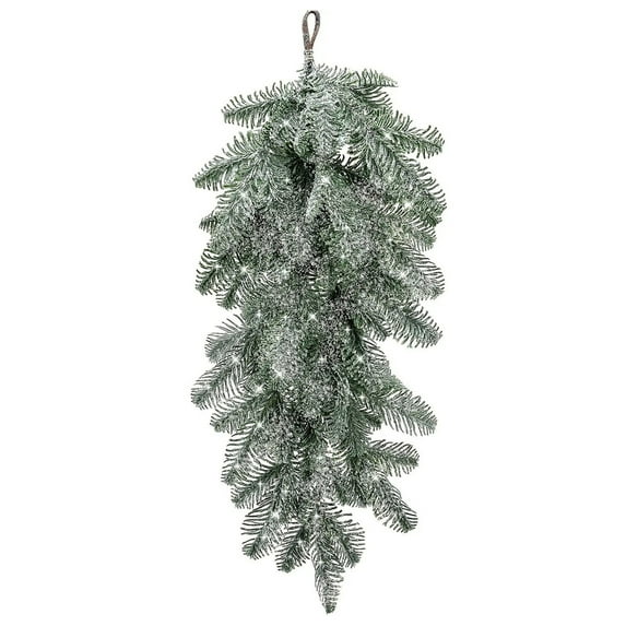 Kraoden Christmas Snow Spray Simulation Pine Needle Door Hanging Decoration, Holiday Scene Layout for Festive Indoor & Outdoor Decor, Maintenance-Free, Lifelike Greenery