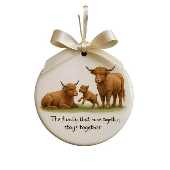 Kraoden Cow Christmas Ornaments, Personalized Cow Ornament for Tree Decorations, Unique Gift for Family, Friends, and Cow Lovers, 2025 Holiday Decor