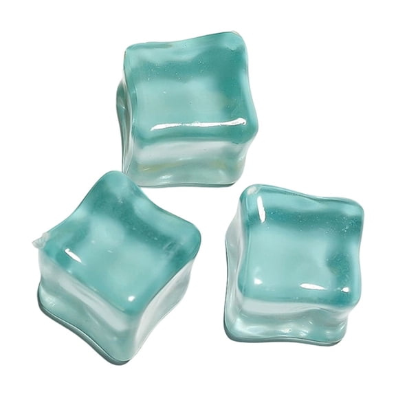 Kraoden Decorative Simulation Ice Block, Transparent Fake Ice Cubes for Photography Props, Aquariums, Bottle Landscaping & Wedding Decorations, Luminous Crystal Stones