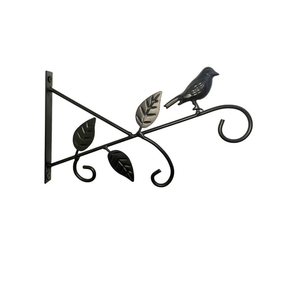 Kraoden Decorative Wall Hooks for Indoor and Outdoor, Wrought Iron Bird Motif Hanging Bracket, Multipurpose Hooks for Baskets, Feeders, and Wind Chimes, Vintage European Style Wall Decor