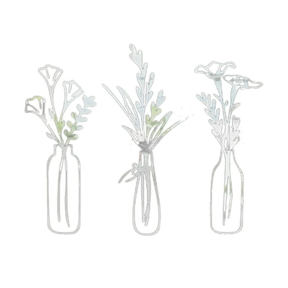 Kraoden Dimensional Acrylic Vase and Flower Wall Stickers, Home Decor for Living Room and Kitchen, Easy Clean and Durable Interior Decoration